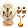 Necklace Set German Silver Green Monalisa stone