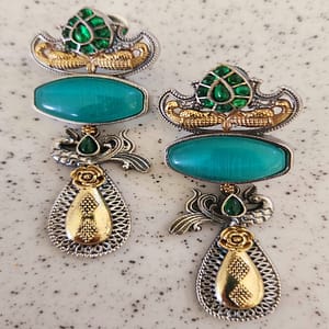 Bohe Sydney Earrings Silver Colourful Indian traditional