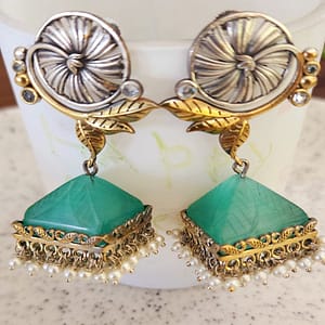 Bohe Sydney Earrings Silver Colourful Indian traditional