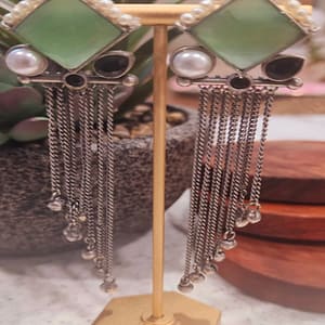 Bohe Sydney Earrings Silver Colourful Indian traditional