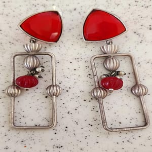 Bohe Sydney Earrings Silver Colourful Indian traditional