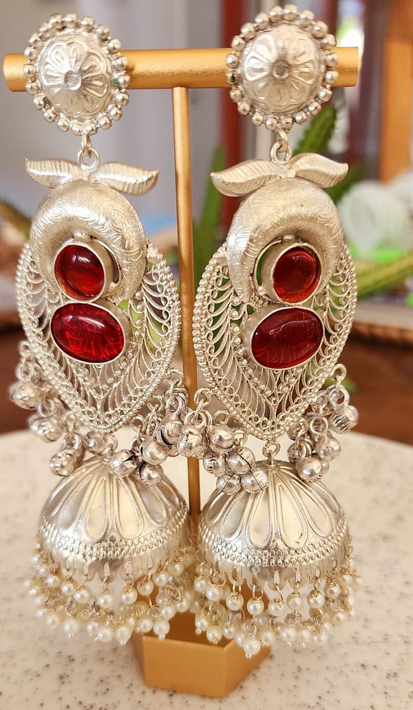 Bohe Sydney Earrings Silver Colourful Indian traditional
