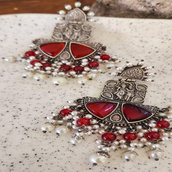 Bohe Sydney Earrings Silver Colourful Indian traditional