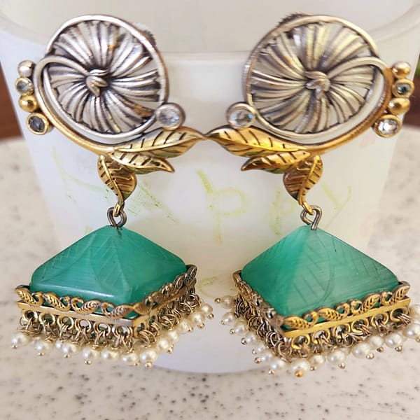 Bohe Sydney Earrings Silver Colourful Indian traditional