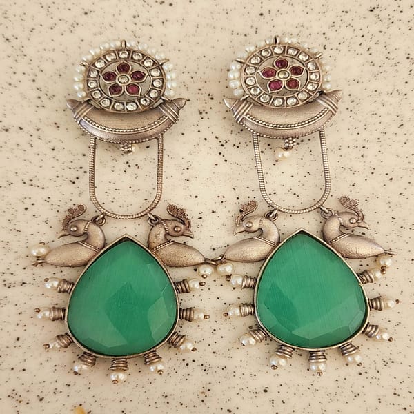 Bohe Sydney Earrings Silver Colourful Indian traditional