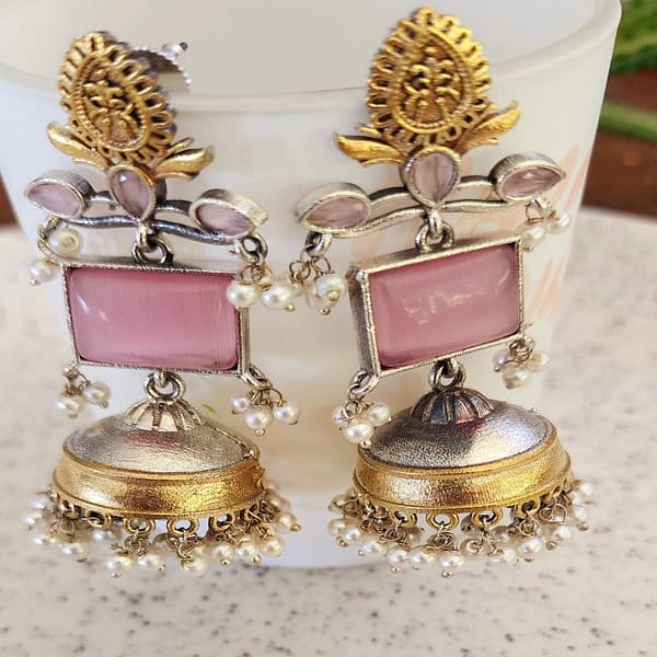 Bohe Sydney Earrings Silver Colourful Indian traditional