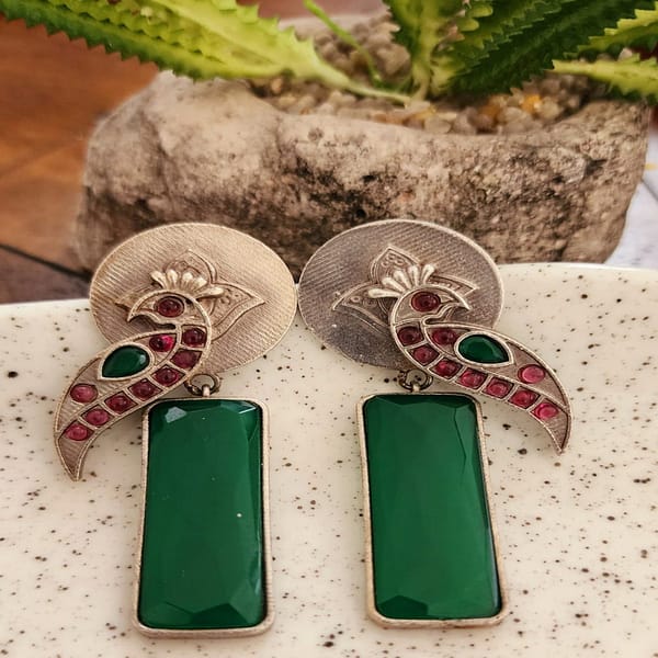 Bohe Sydney Earrings Silver Colourful Indian traditional