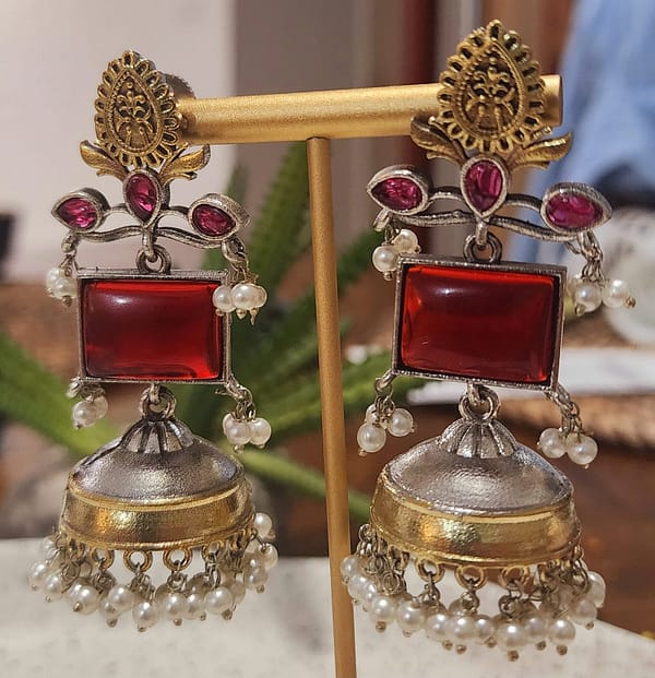 Bohe Sydney Earrings Silver Colourful Indian traditional