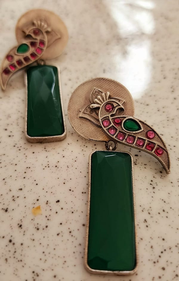 Bohe Sydney Earrings Silver Colourful Indian traditional