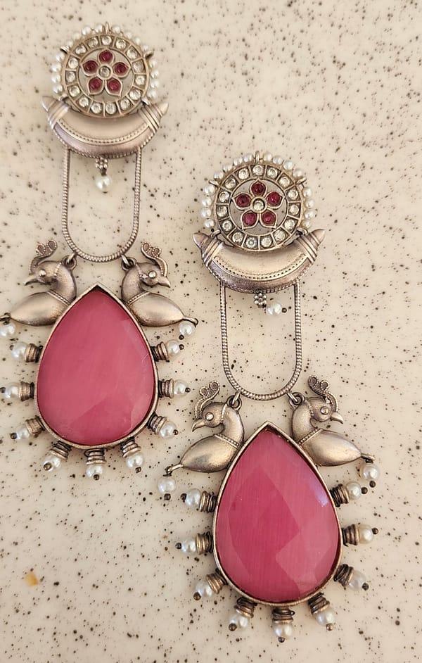 Bohe Sydney Earrings Silver Colourful Indian traditional